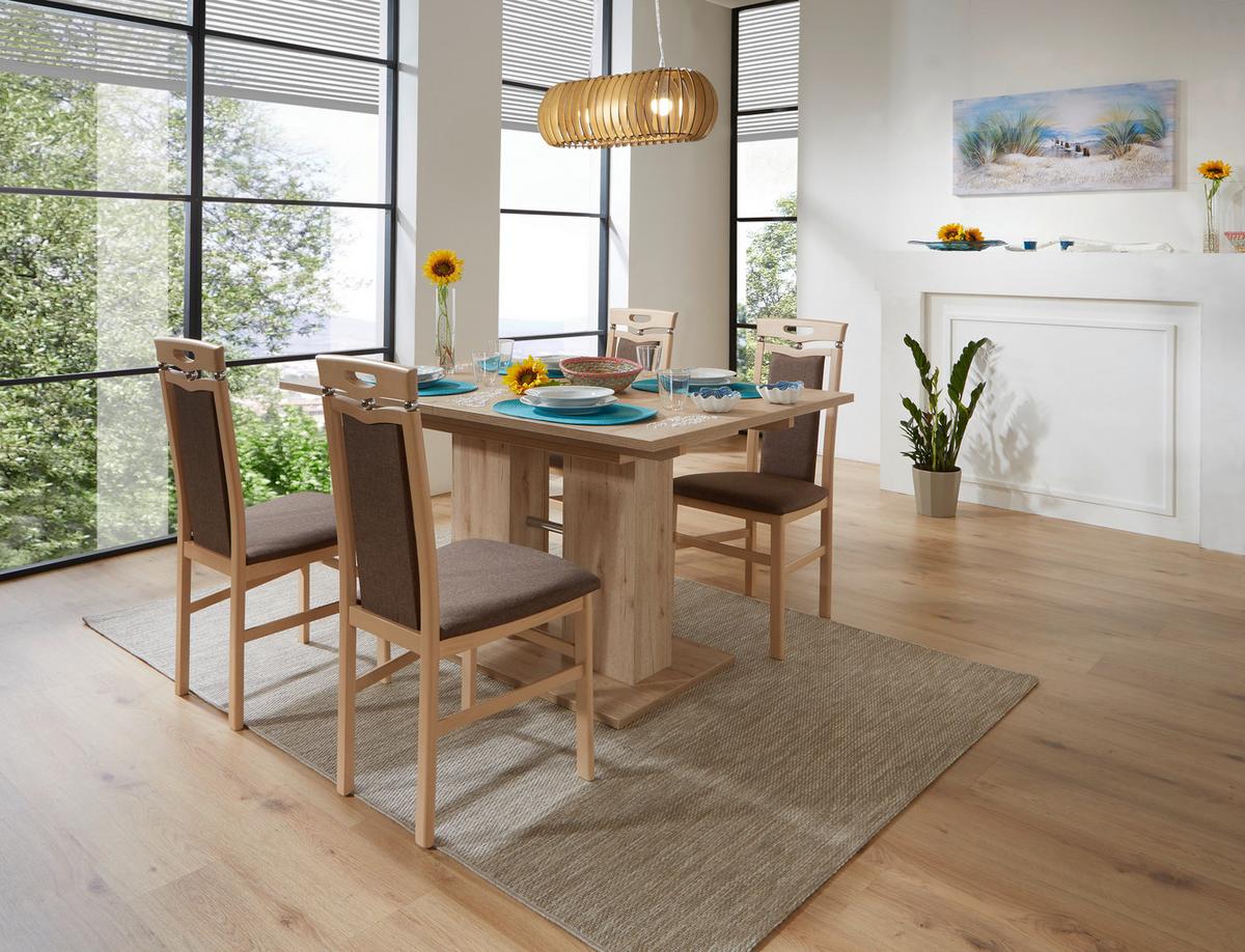 Esstisch Ausziehbar Helena 140-220x90 Cm Eiche Dekor - Eichefarben, KONVENTIONELL, Holzwerkstoff (140-220/76/90cm)