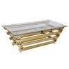 Couchtisch Goldfarben B: 70 Cm - Klar/Goldfarben, Design, Glas/Metall (130/70/45cm) - Livetastic