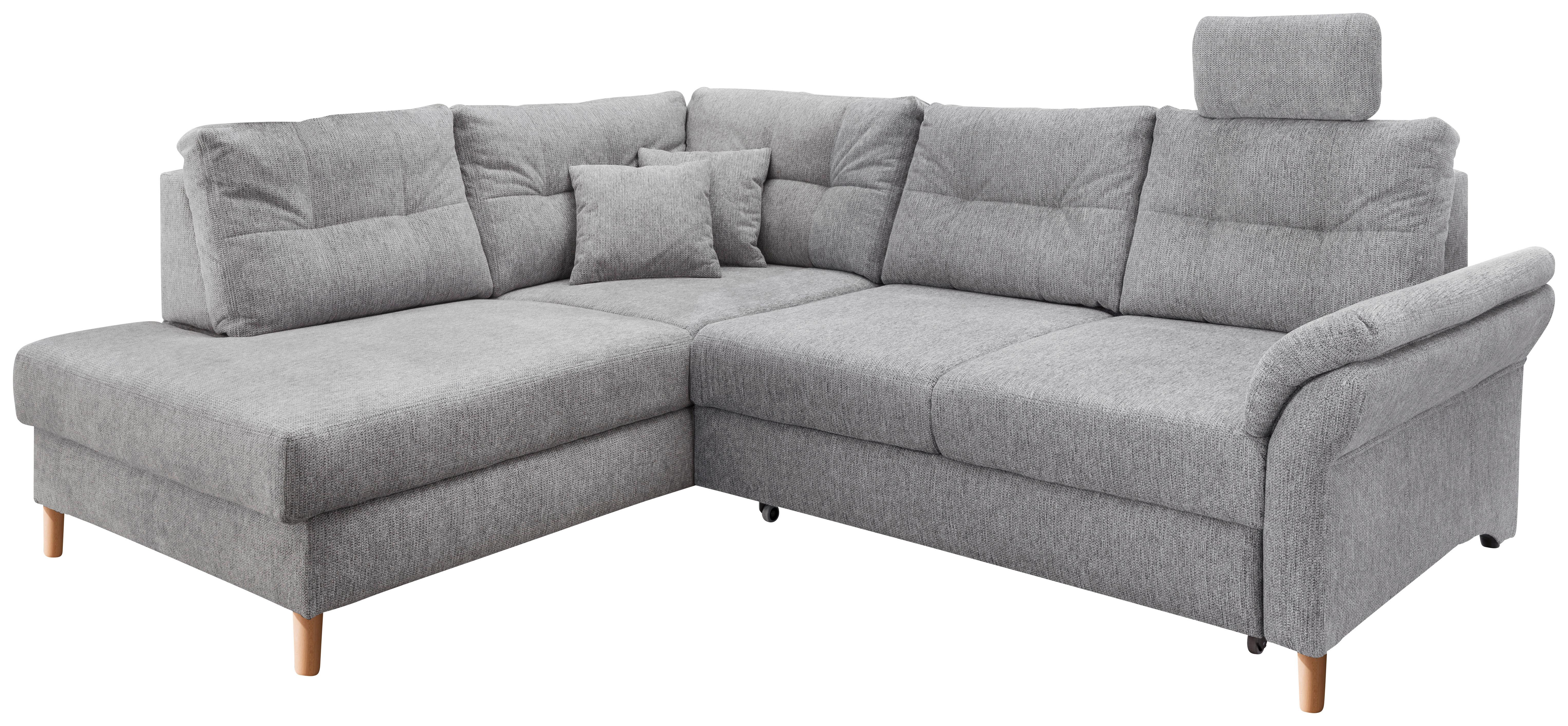 Ecksofa Brizzini Silberfarben S: 206x264 Cm - Silberfarben/Naturfarben, MODERN, Textil (206/264cm) - Livetastic