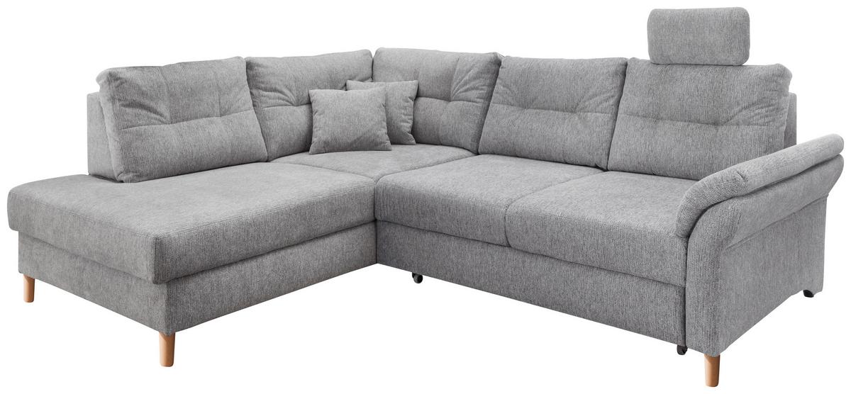 Ecksofa Brizzini Silberfarben S: 206x264 Cm - Silberfarben/Naturfarben, MODERN, Textil (206/264cm) - Livetastic