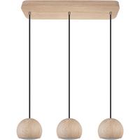 Hängeleuchte 8540303 - Balli-3/ Schwarz - Naturfarben, Natur, Holz (58/90cm)