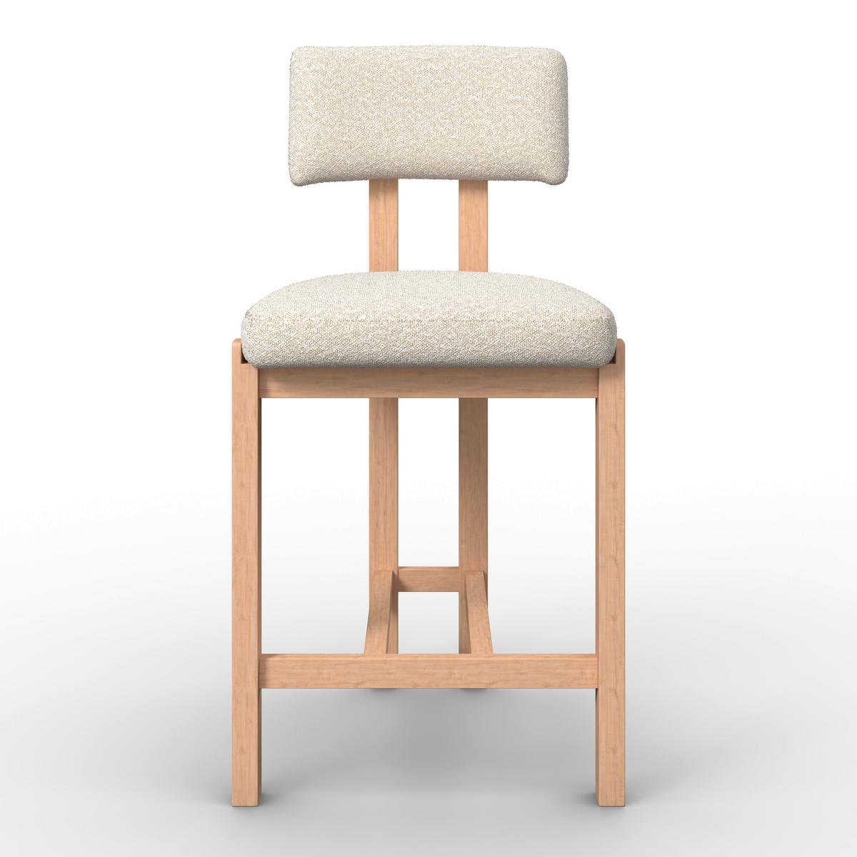 BAROVÁ STOLIČKA JONNA - krémová/prírodná farba, Modern, drevo/textil (51/102/54cm) - Bessagi Home