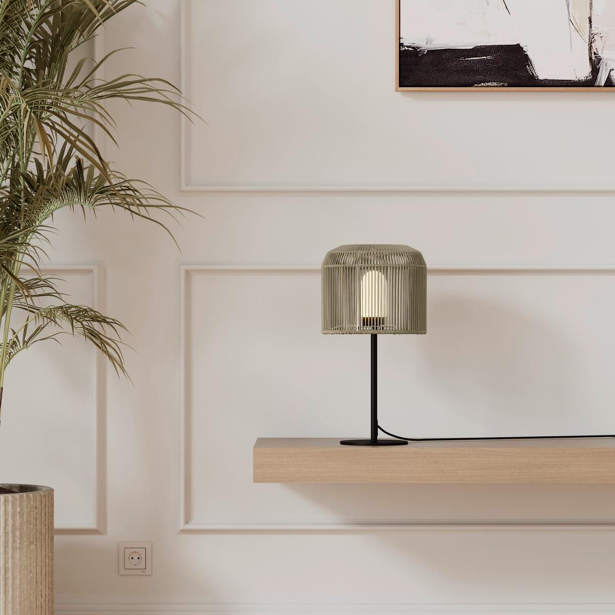 STOLNÁ LAMPA IVO - čierna/zelená, Modern, kov/plast (30/58/30cm) - Bessagi Garden