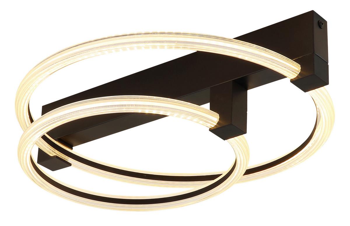 Deckenventilator inkl. 1x LED 230V, 24W, ca. 58x38x114,5 cm - Transparent/Schwarz, Design, Kunststoff/Metall (58/38/11,5cm) - Globo