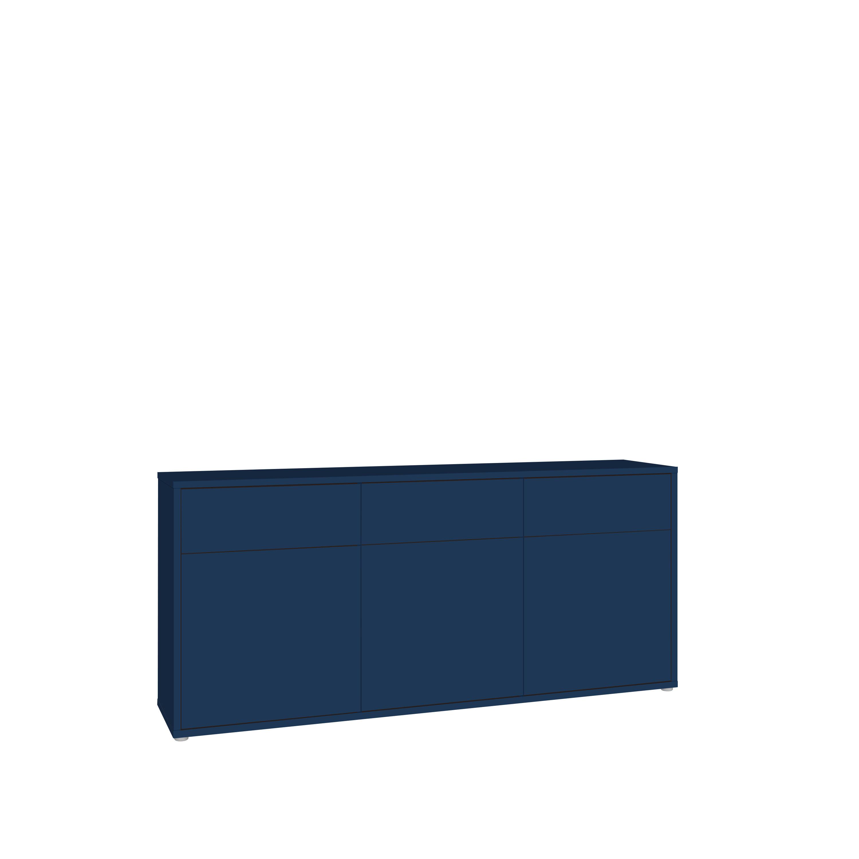 KOMODA ALICE SPRINGS - tmavomodrá, Modern, kompozitné drevo (184,2/83,1/41,5cm)