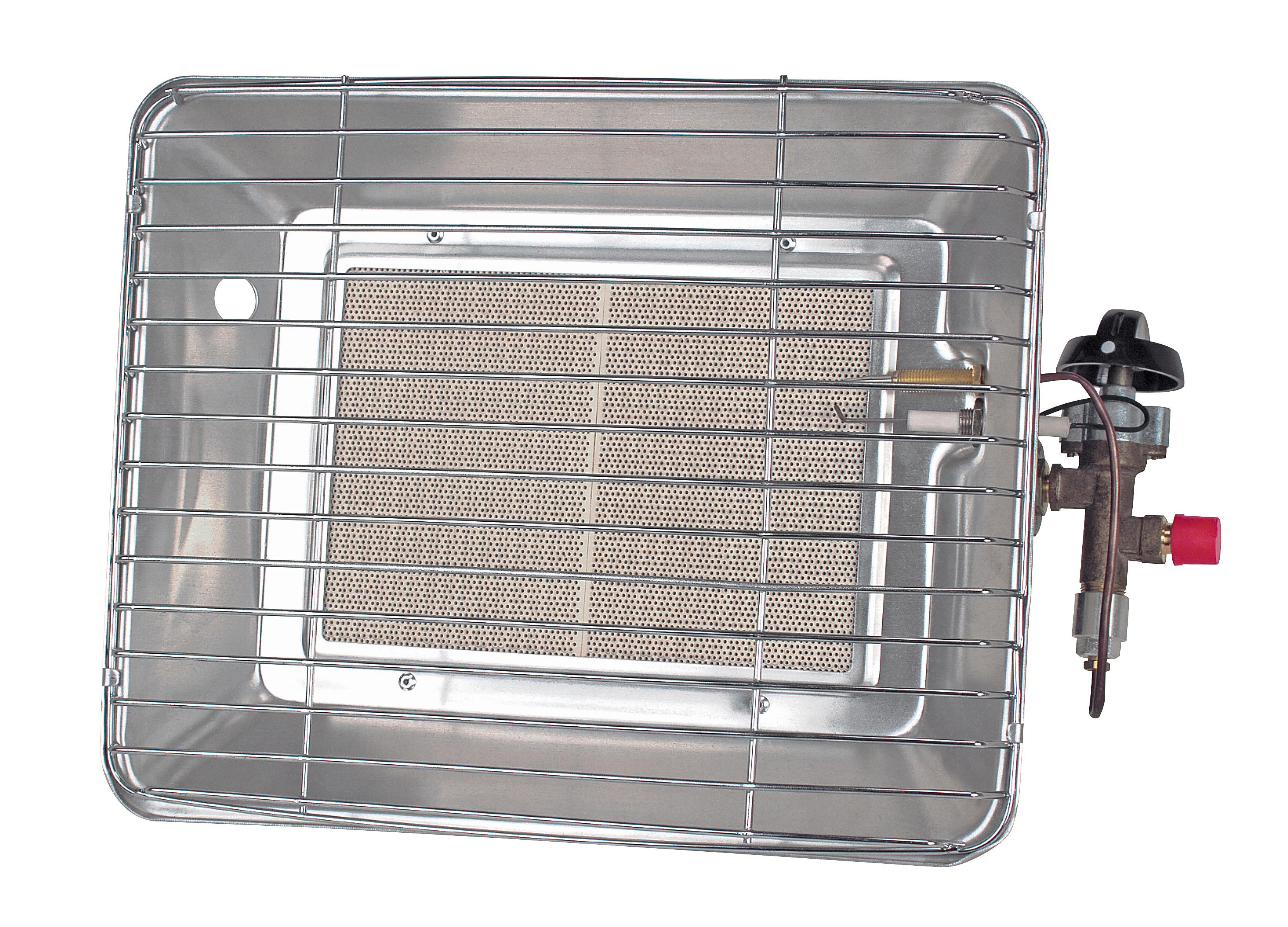 Terrassenstrahler 2500 W Gasbetrieb mit Piezozündung - Alufarben, Basics, Metall (36,5/27,5/13cm)