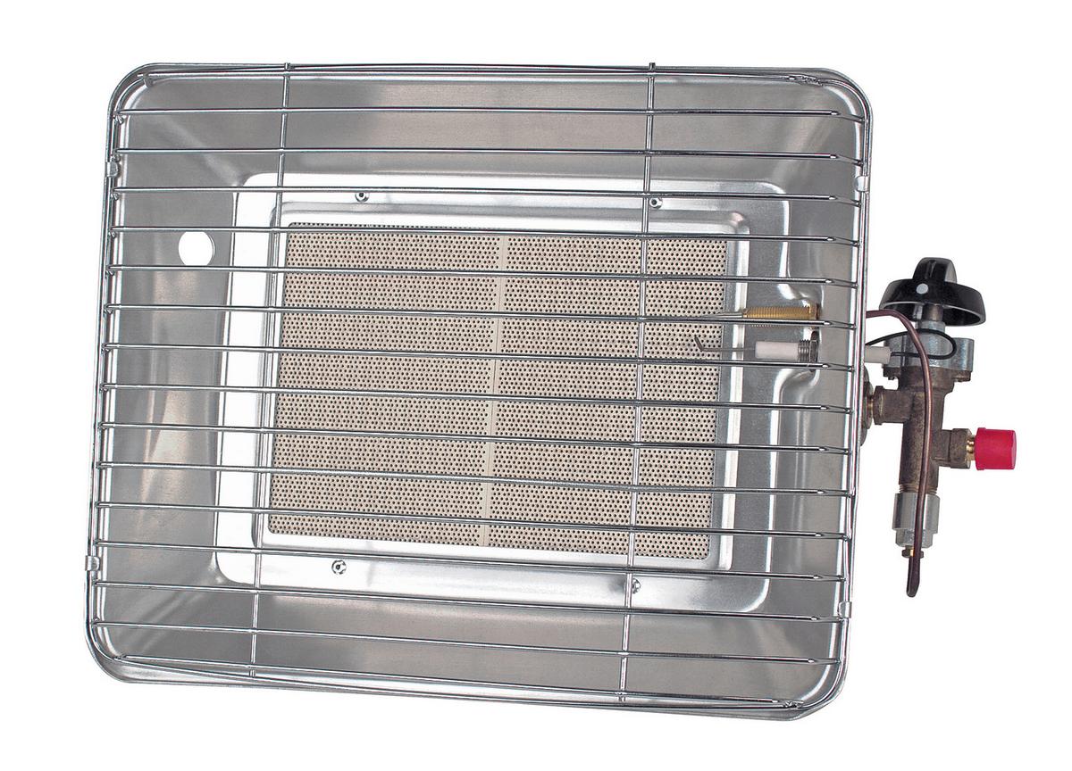 Terrassenstrahler 2500 W Gasbetrieb mit Piezozündung - Alufarben, Basics, Metall (36,5/27,5/13cm)