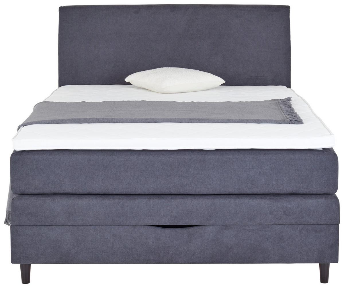 Boxspringbett Mit Topper & Bettkasten 140x200 Kleopatra - Anthrazit, KONVENTIONELL, Holz/Holzwerkstoff (140/200cm) - Ondega