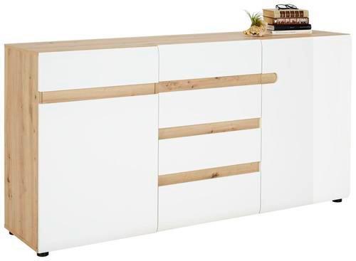 ŠIROKÁ KOMODA TOSKANA -EXKLUSIV- - bílá/barvy dubu, Moderní, kompozitní dřevo/plast (164/87/42cm) - Mömax