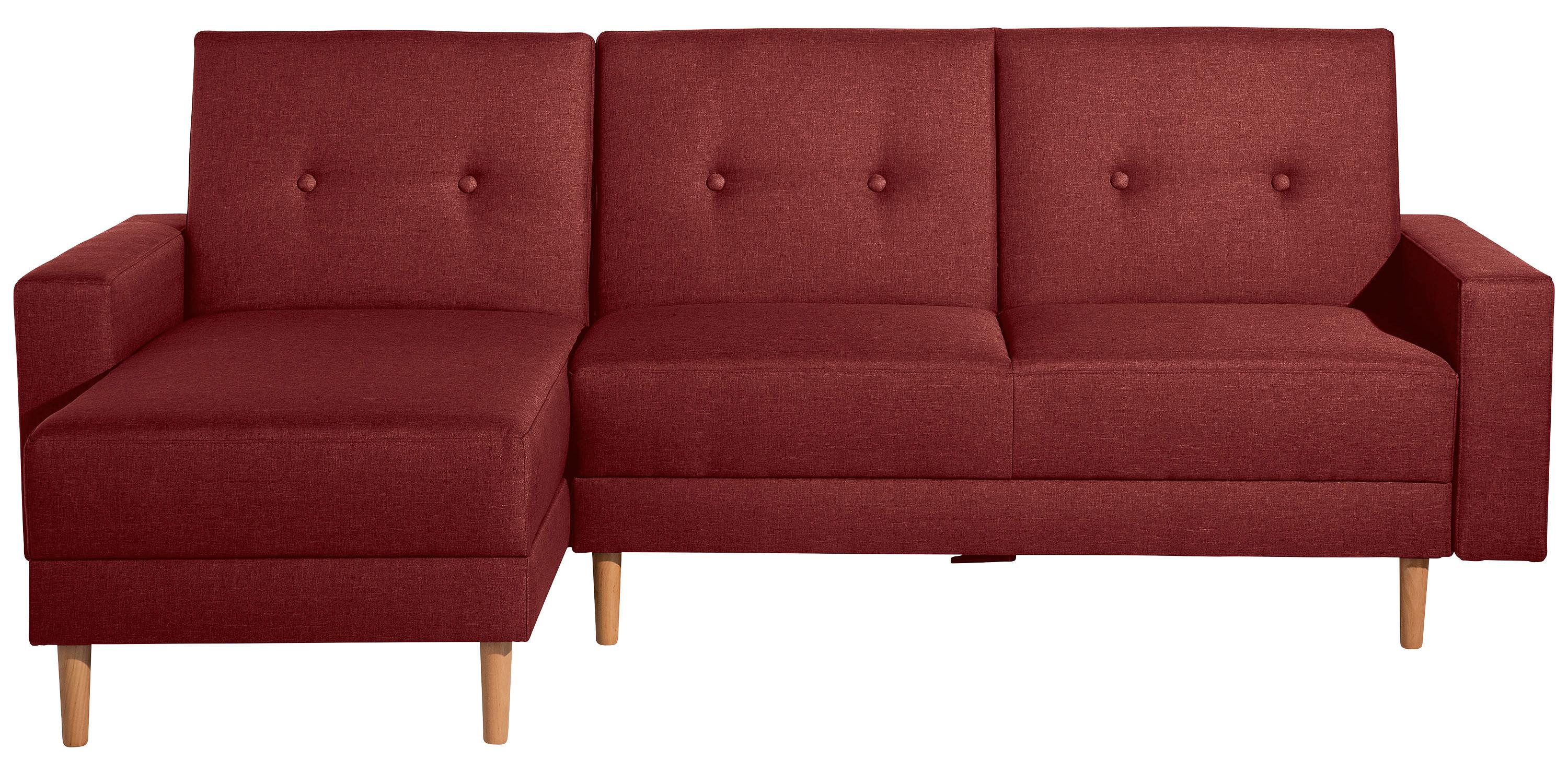 Eckschlafsofa Just Cool - Rot/Erlefarben, Design, Textil (230/93/152cm) - Max Winzer