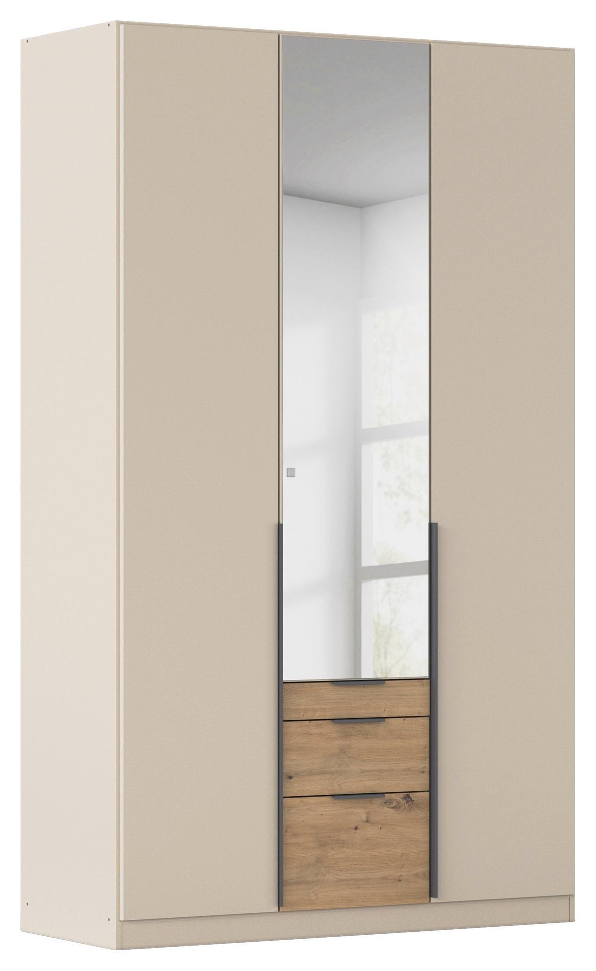 Drehtürenschrank Alabama-super Champagner,mit Spiegel,b:136cm - Champagner/Eichefarben, Trend, Holzwerkstoff (136/229/54cm)