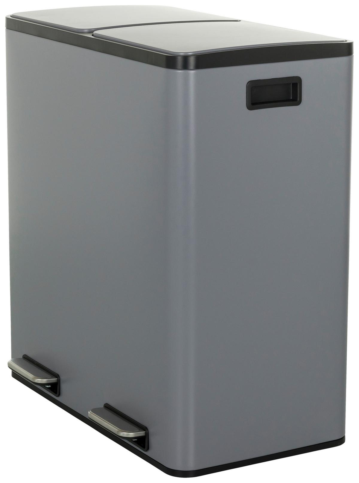 Abfallsammler Clean Xiii Schwarz B: 58,5 cm - Schwarz/Grau, MODERN, Kunststoff/Metall (58,5/62/32cm) - MID.YOU