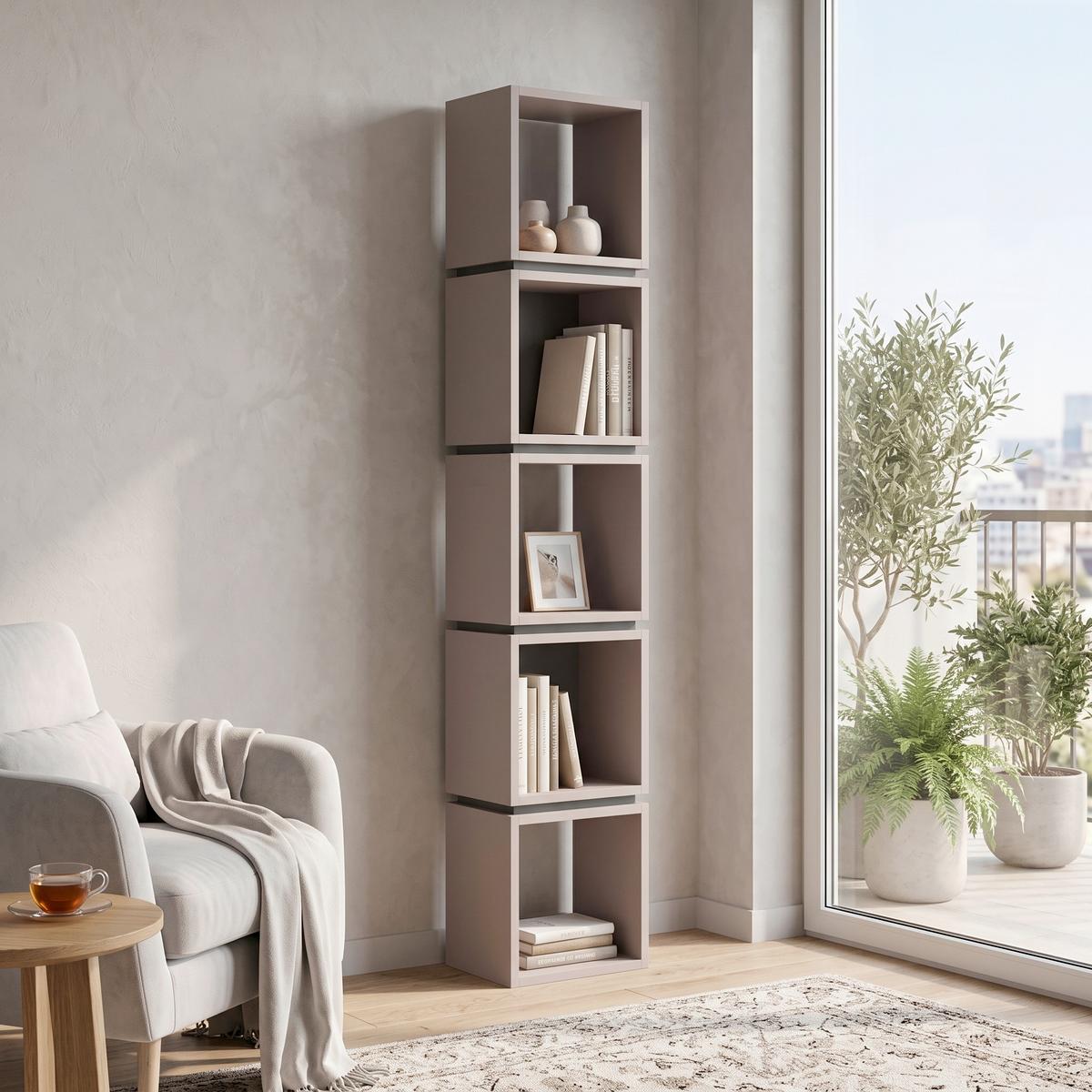 REGÁL MULTI - béžová, Design, kompozitné drevo (32/167/22cm) - Livetastic