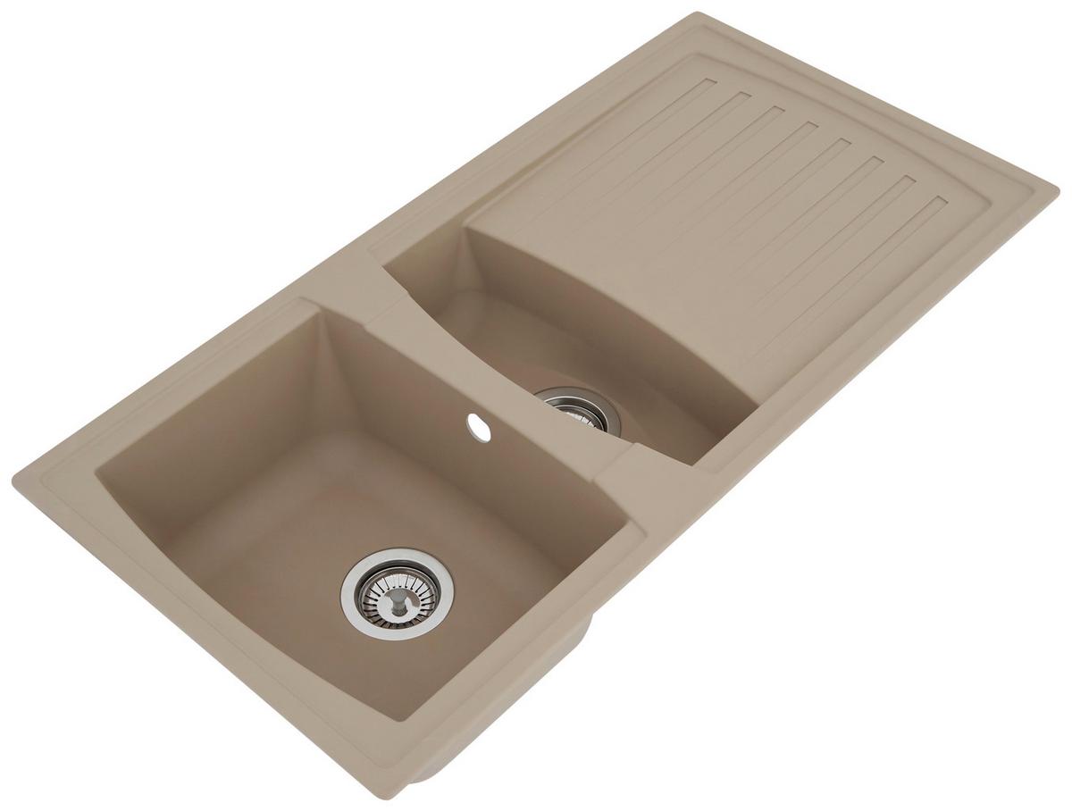 Spüle Respekta Boston Kunststein Bxt: 100x50 cm - Beige, Trend, Glas/Kunststoff (100/20/50cm) - Respekta