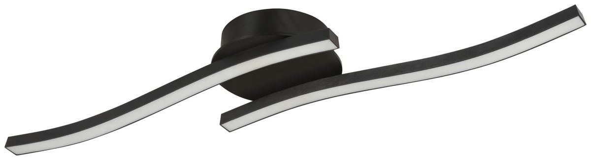 LED-Deckenleuchte Iryna L: 55 cm - Schwarz, Design, Kunststoff/Metall (55/12/6,5cm) - Luca Bessoni