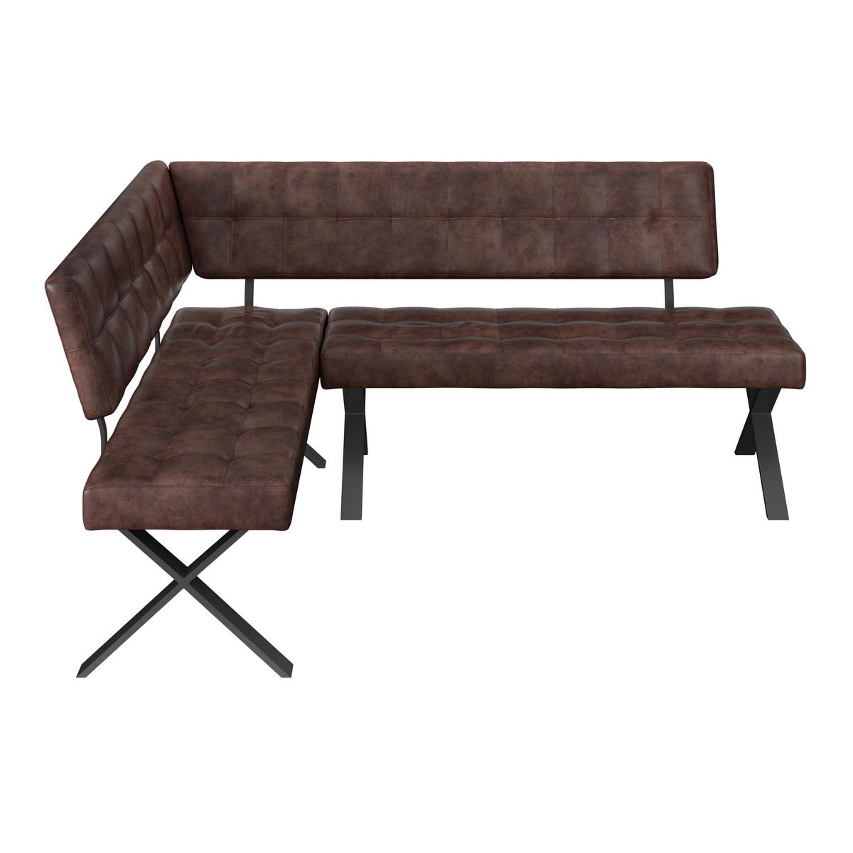 Sarokpad Donna Re - barna/antracit, Modern, textil/fém (150/200cm)