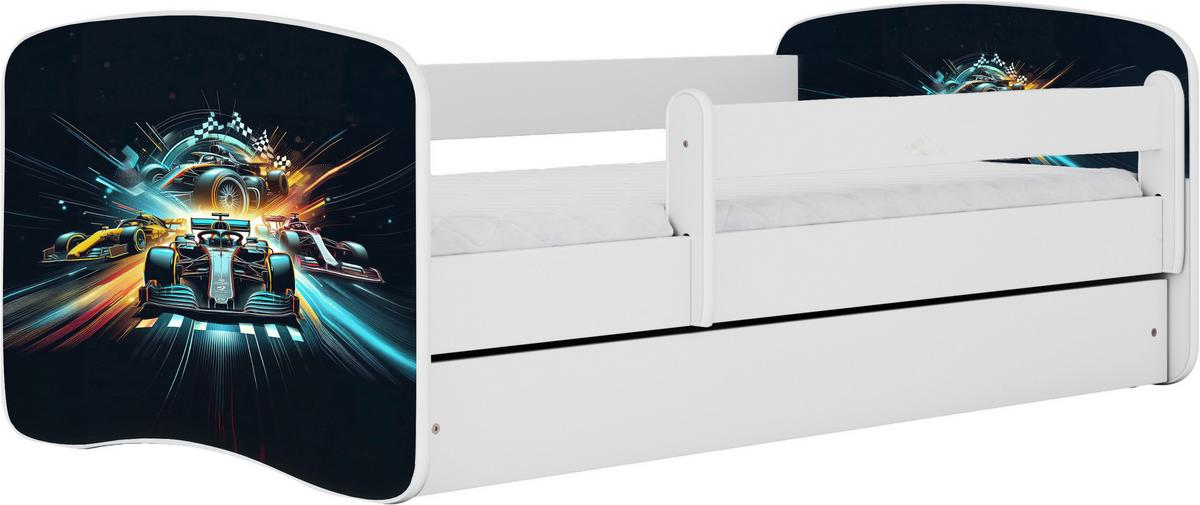 Kinder-/Juniorbett Babydreams Weiß/Schwarz B: 80cm - Birkefarben/Weiß, MODERN, Holz/Holzwerkstoff (80/160cm) - MID.YOU