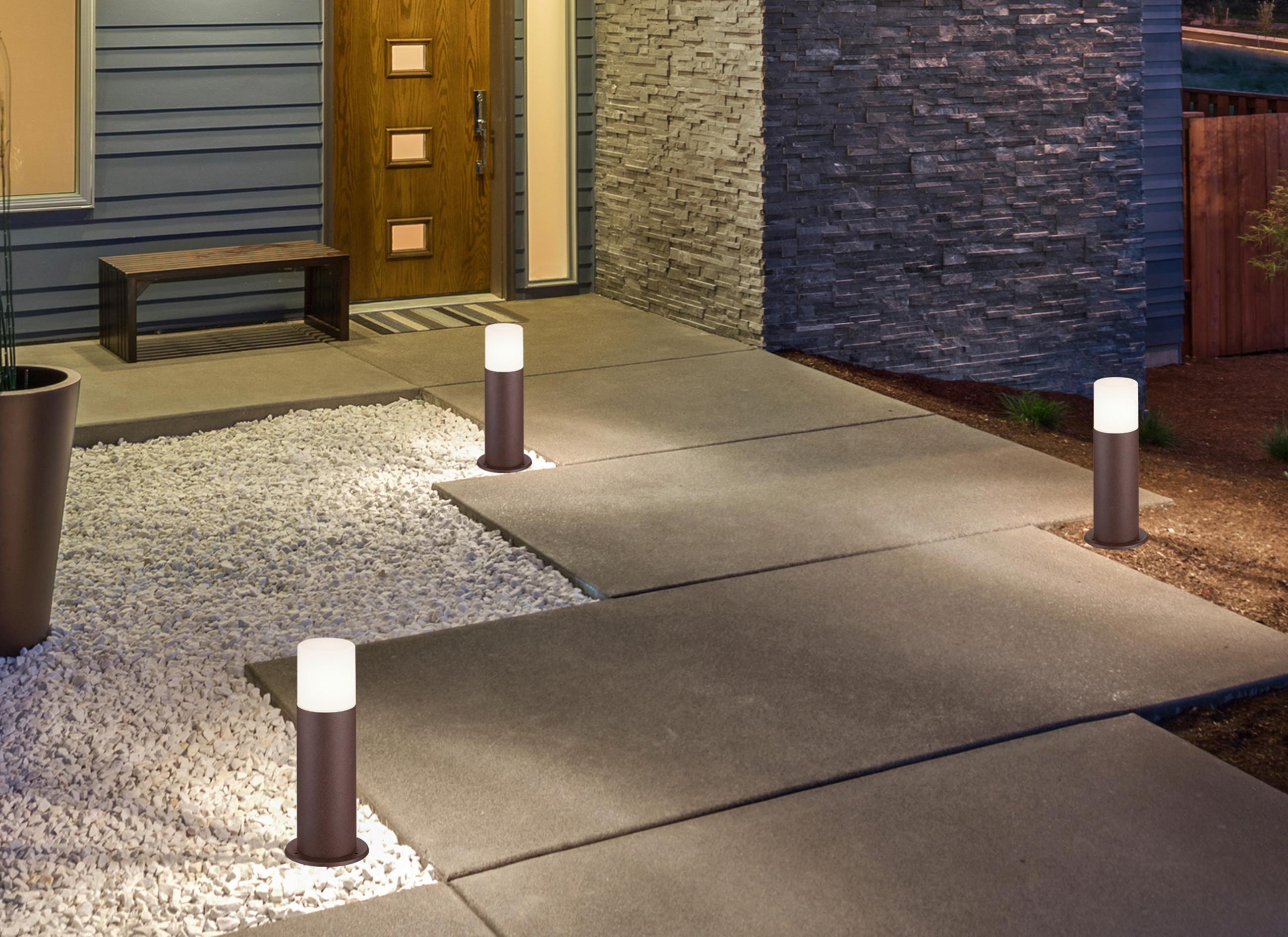 Wegeleuchte Hoosic 28 Watt Metall Kunststoff - Rostfarben/Weiß, Design, Kunststoff/Metall (12/30cm) - Trio Leuchten