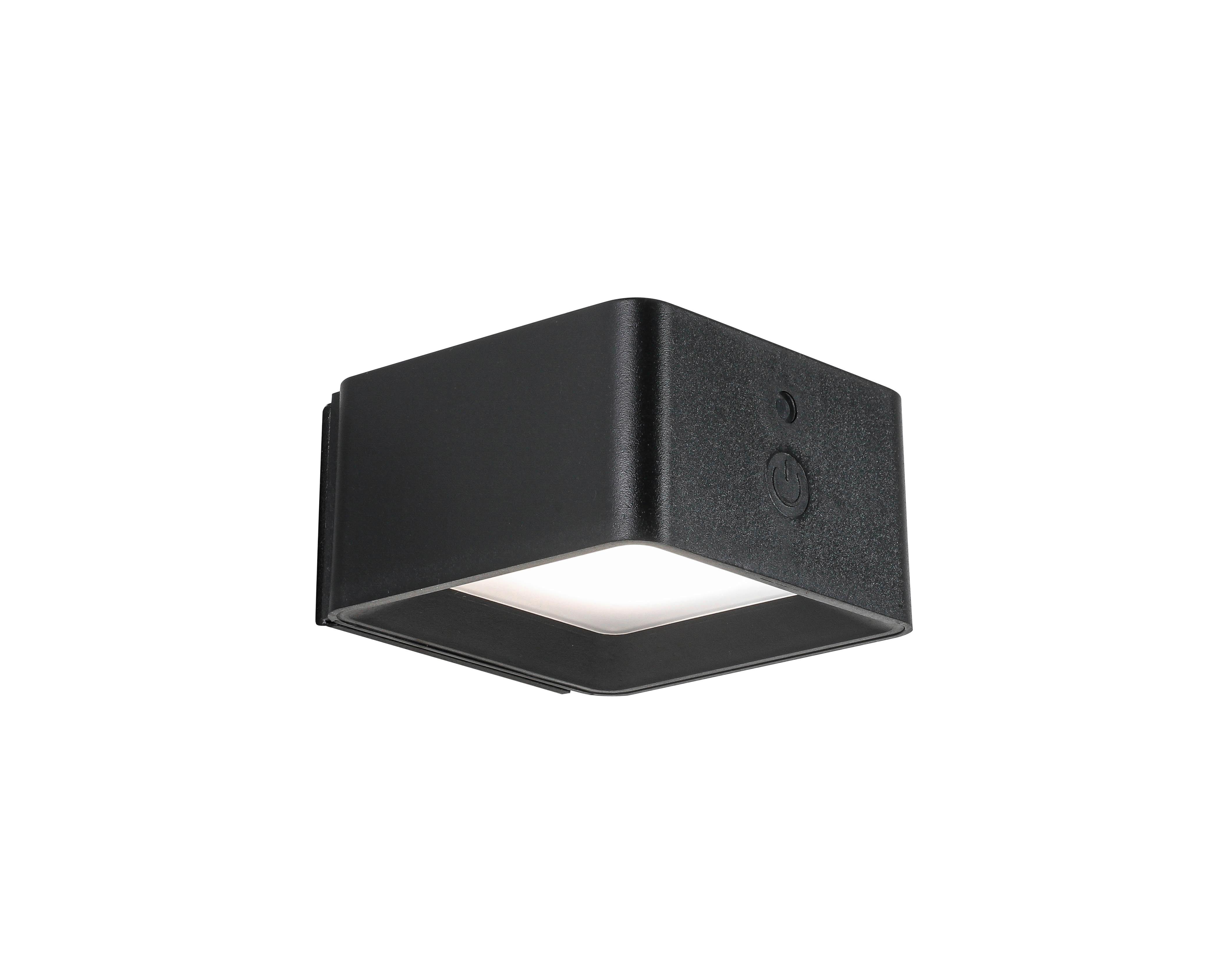 NÁSTENNÉ LED SVIETIDLO QIOP - čierna, Modern, kov/plast (8,6/8/4,5cm) - Mömax
