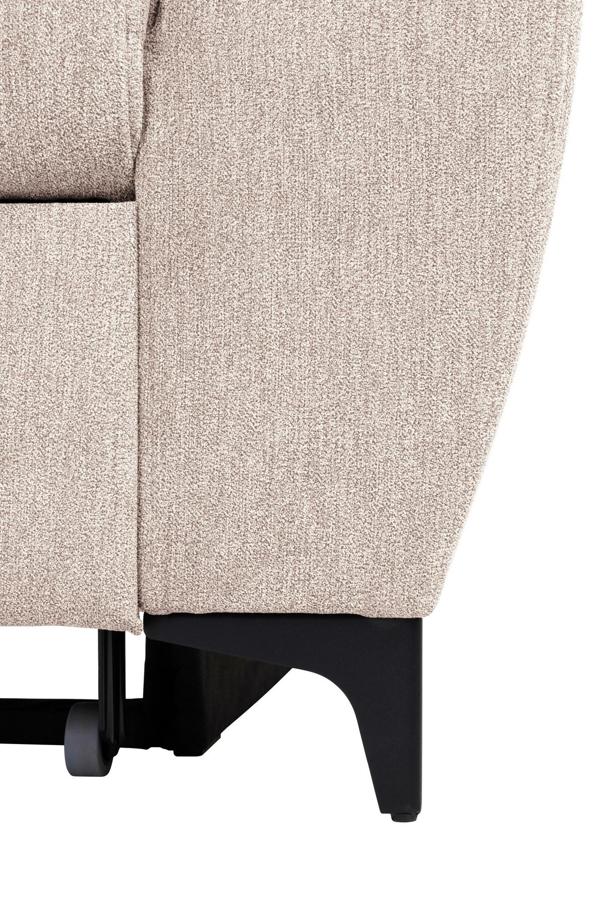 Ecksofa Lapis Creme S: 217/255 cm - Creme/Schwarz, KONVENTIONELL, Textil (217/255cm) - MID.YOU