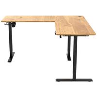 Eckschreibtisch Nimi Schwarz/Eiche L: 160cm - Plankeneiche/Schwarz, MODERN, Holzwerkstoff/Kunststoff (160/160/72-117cm) - Livetastic