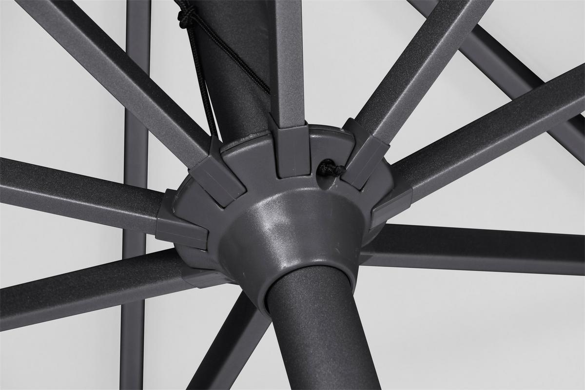 Sonnenschirm Ø 300 H: 238 Cm Anthrazit/grau - Anthrazit/Grau, KONVENTIONELL, Textil/Metall (300/300cm) - Siena Garden