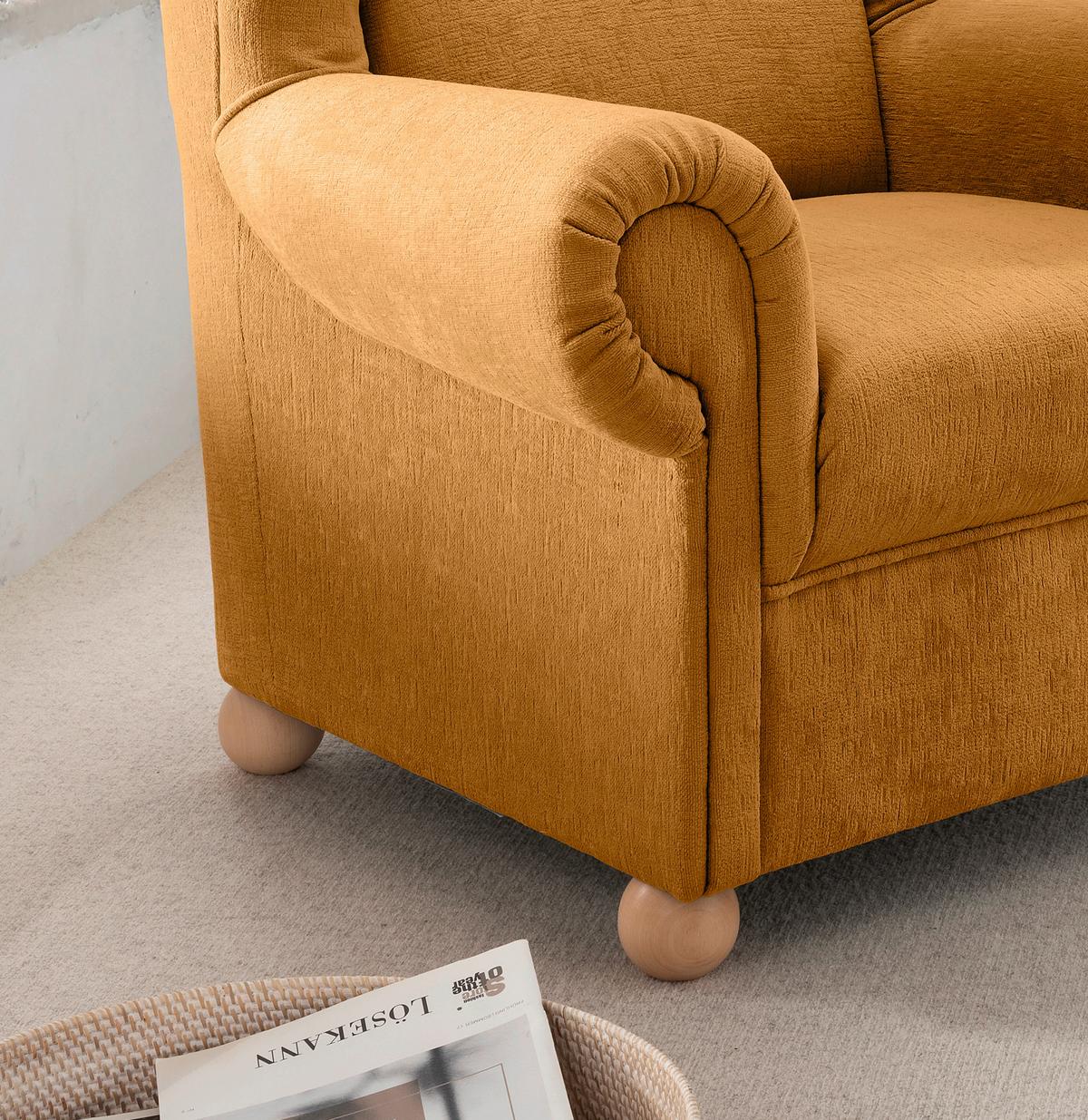 Ohrensessel Torello Goldfarben B: 92cm - Wildeiche/Goldfarben, KONVENTIONELL, Textil (92/102/89cm) - Livetastic