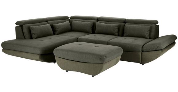 Ecksofa mit Schlaffunktion Park Hell-/Dunkelgrün - Dunkelgrün/Schwarz, MODERN, Textil (233/311cm) - Luca Bessoni