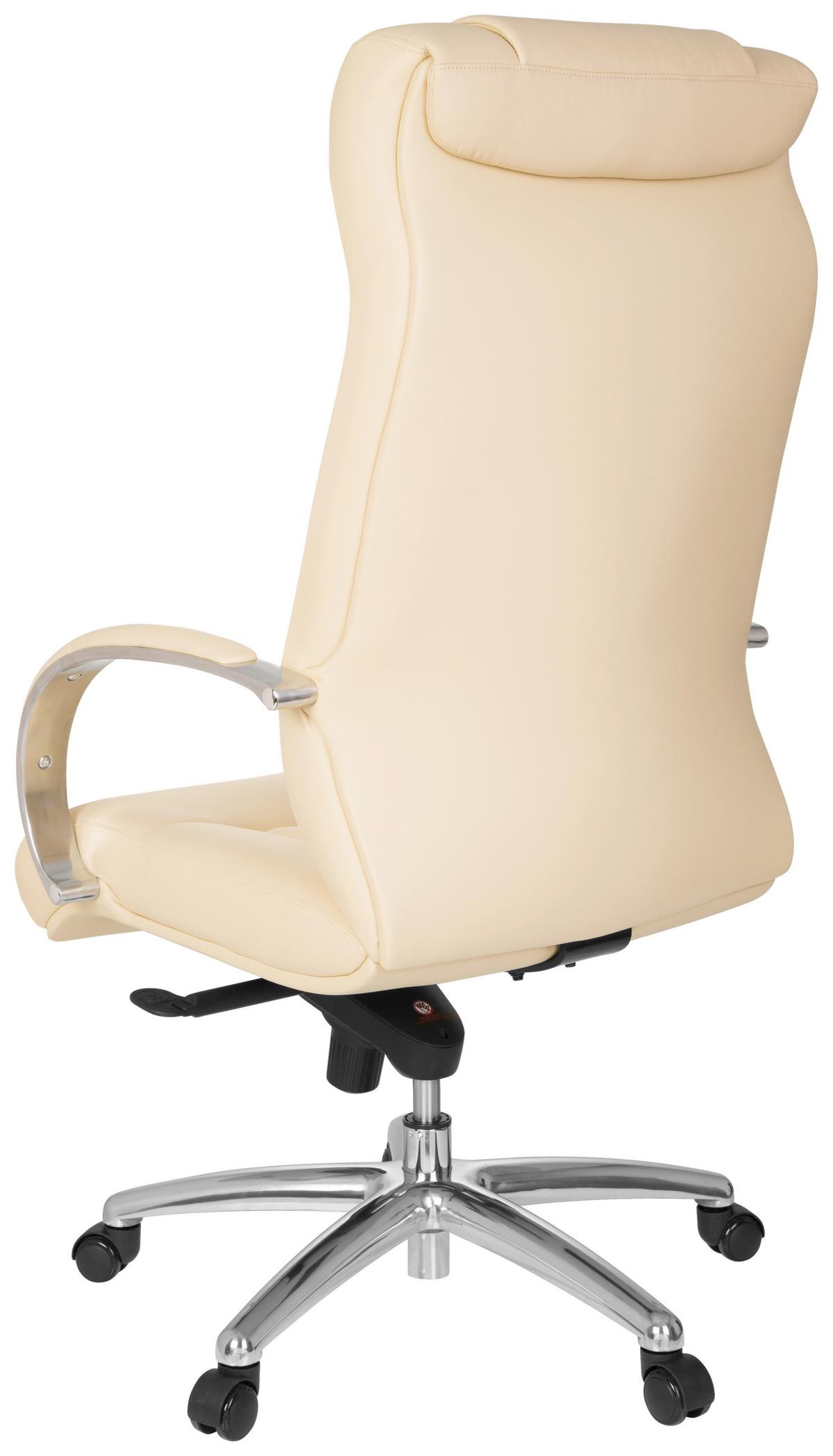 Chefsessel Xxl G 600 Lederlook Beige Bis 150 Kg - Beige/Silberfarben, Basics, Kunststoff/Textil (60/131/49cm) - MID.YOU