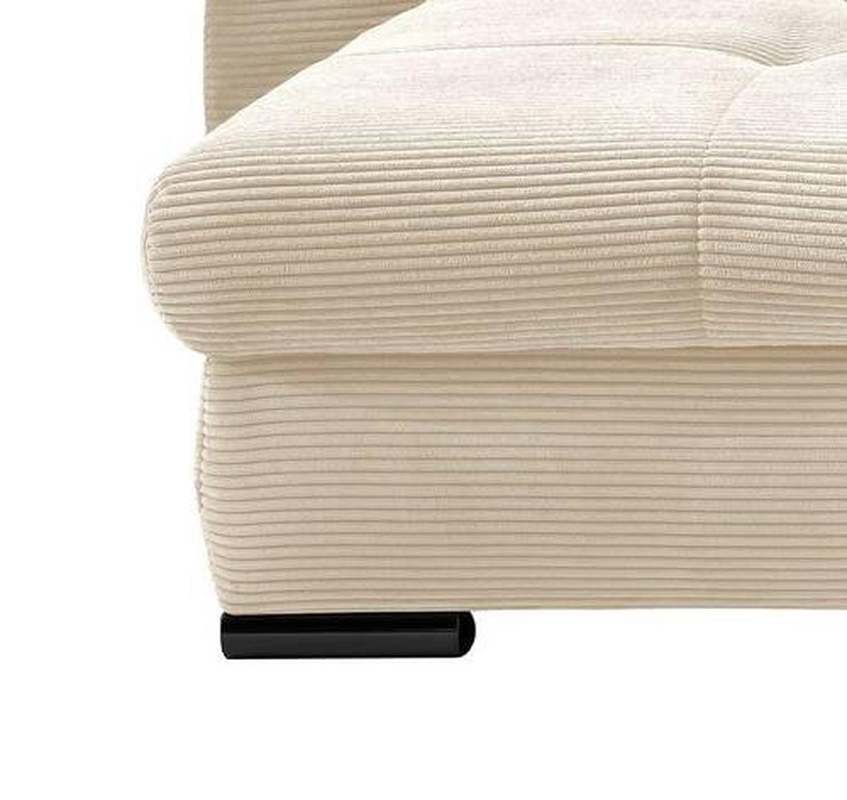 Ecksofa Federico Beige S: 188/302 cm - Beige/Schwarz, MODERN, Holz/Textil (188/302cm) - MID.YOU