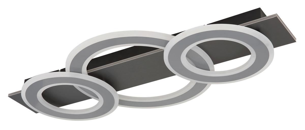 LED-Deckenleuchte, 3000k 48034-50 Jayden - Anthrazit/Opal, Design, Kunststoff/Metall (73/35/7cm) - Globo