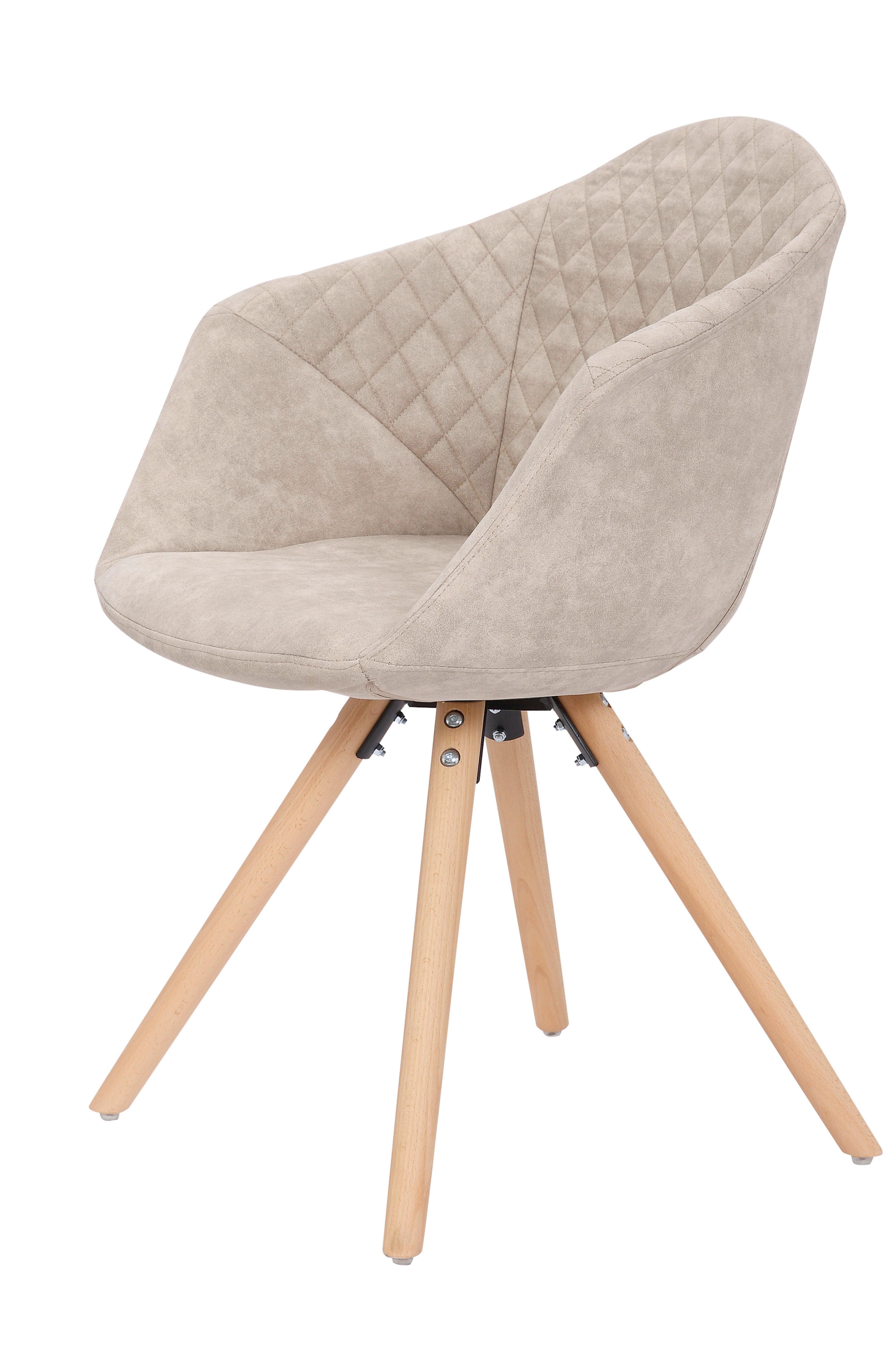 Stuhl Chadwick Creme/Weiß Gepolstert 2er-Set - Creme/Weiß, MODERN, Holz/Kunststoff (59/82/55cm) - Kayoom