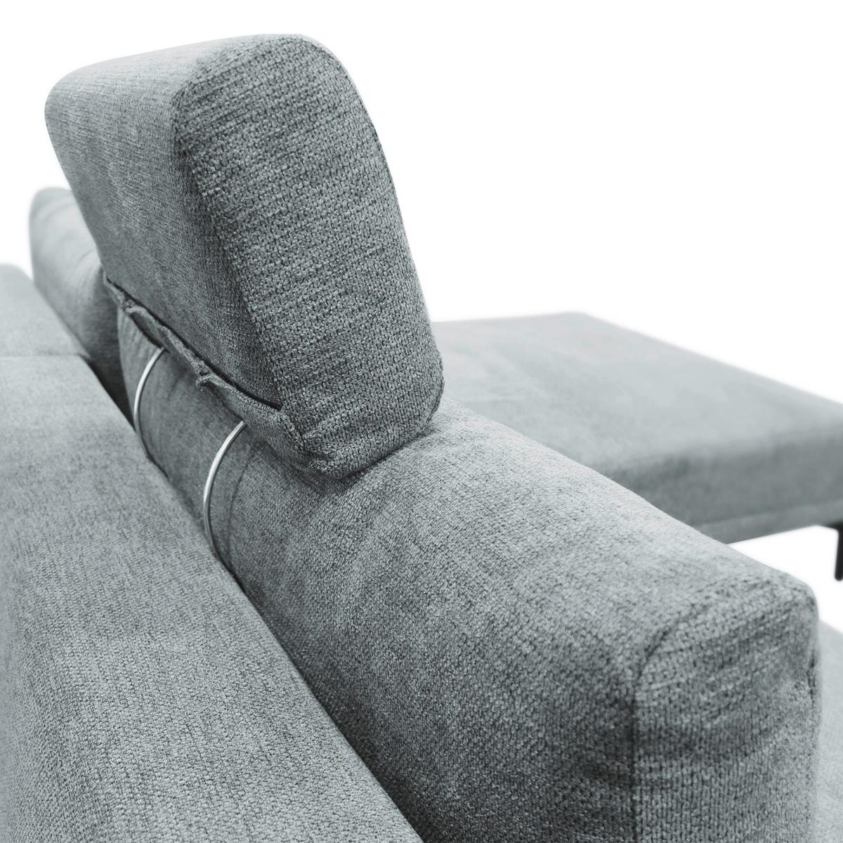 Ecksofa mit Bettkasten Lagacy 260x192 cm Webstoff Grau - Schwarz/Grau, Design, Textil (260/192cm) - MID.YOU