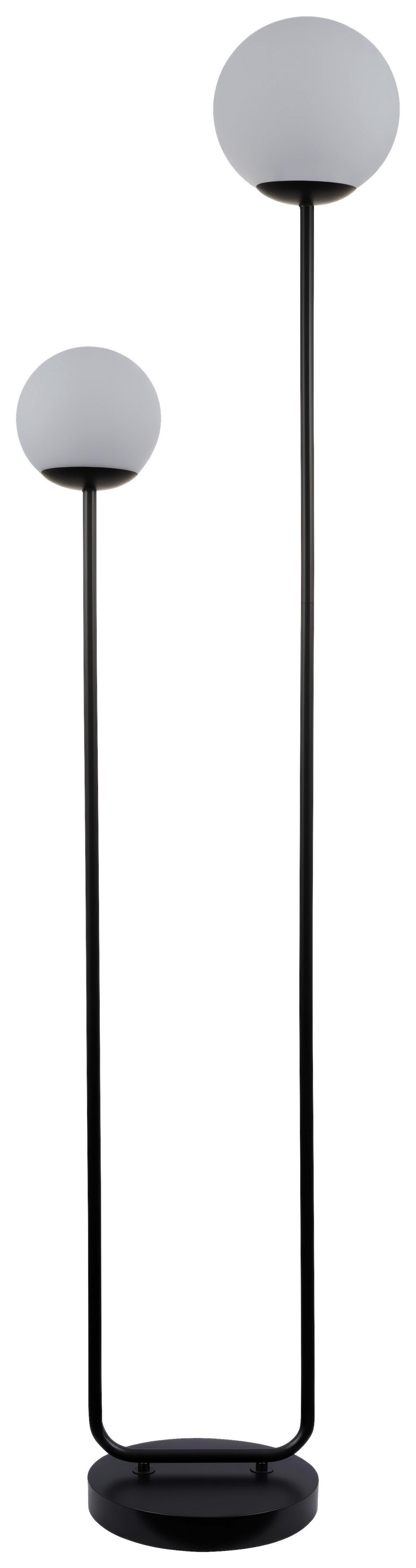 STOJACÍ LAMPA SEHR - bílá/černá, Moderní, kov/sklo (35/160cm) - Mömax