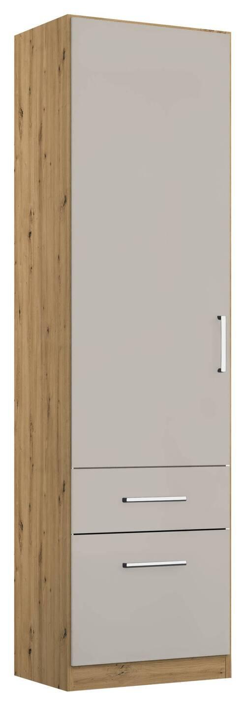 Drehtürenschrank 47 cm Berlin Eiche Dekor/Hellgrau - Hellgrau/Eiche Artisan, MODERN, Holzwerkstoff (47/197/54cm) - Rauch Möbel