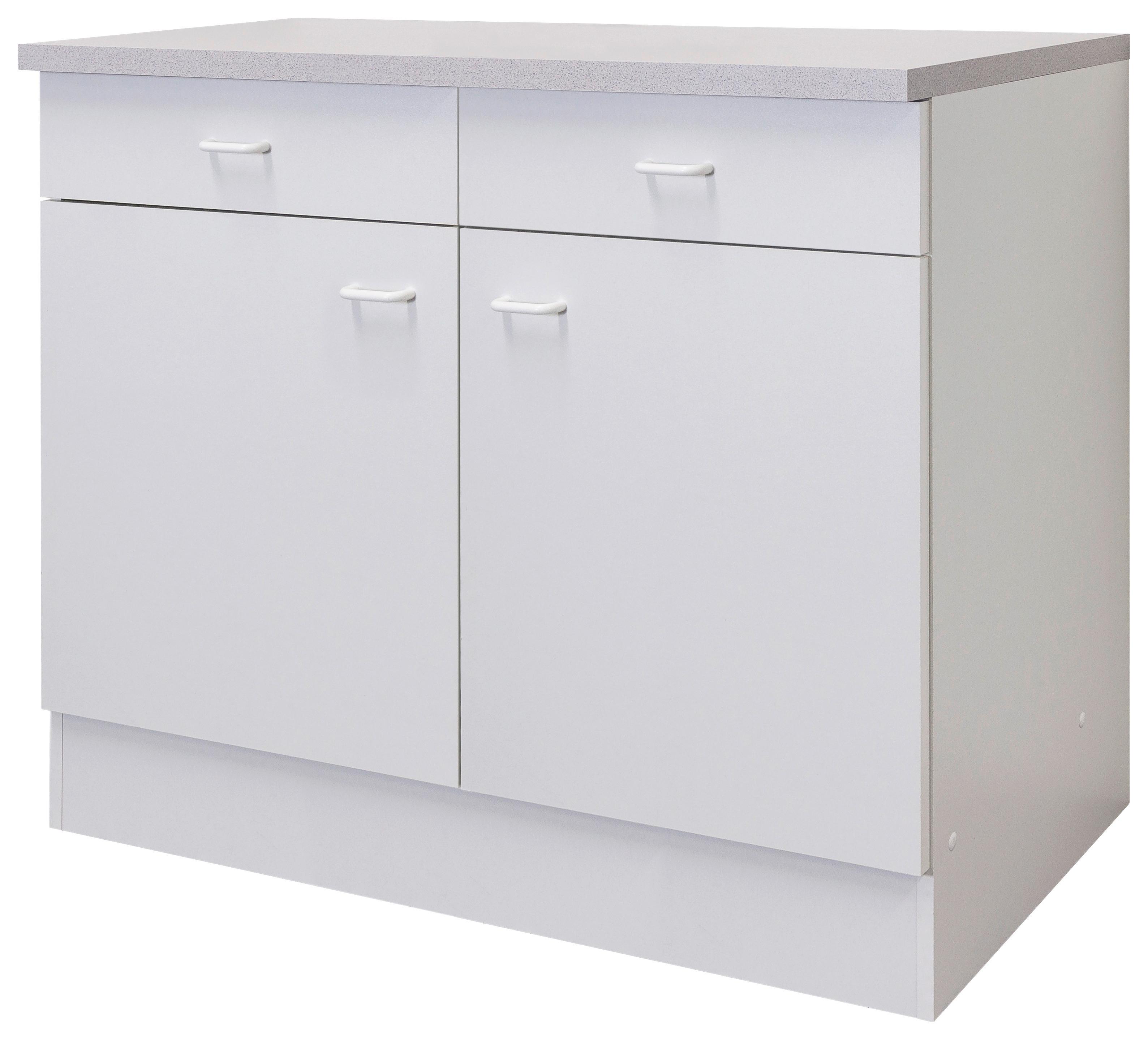 Küchenunterschrank Speed B: 100 Cm Weiß Mit Laden