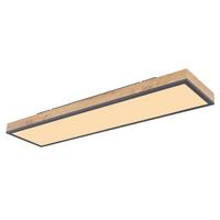 LED-Deckenleuchte Henry L: 80 cm, 1-Flammig, mit Holz - Eichefarben/Opal, MODERN, Holzwerkstoff/Kunststoff (80/20/6,5cm) - Luca Bessoni
