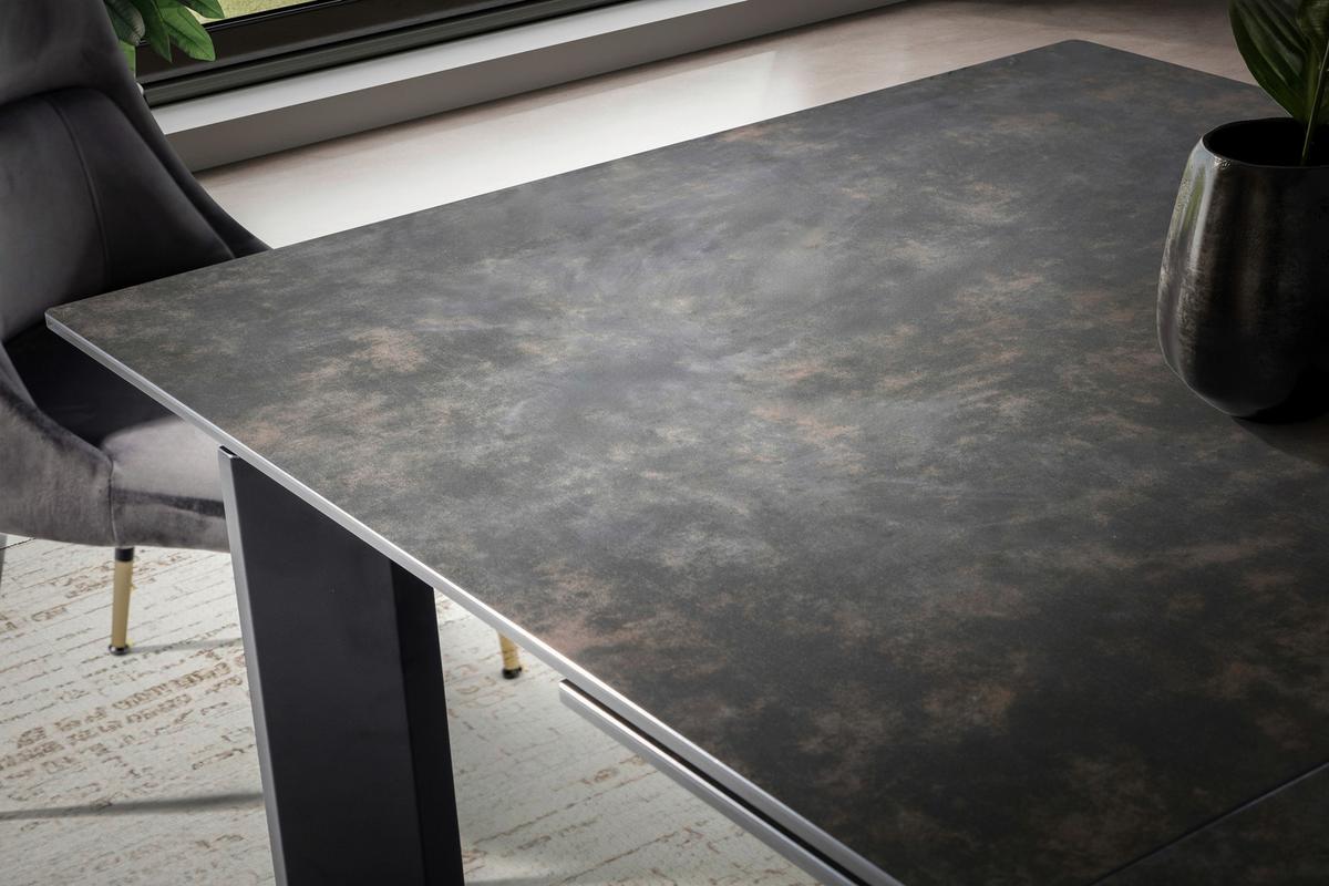 Esstisch Schwarz, L: 180 cm - Schwarz, Design, Keramik/Metall (180/95/77cm) - MID.YOU