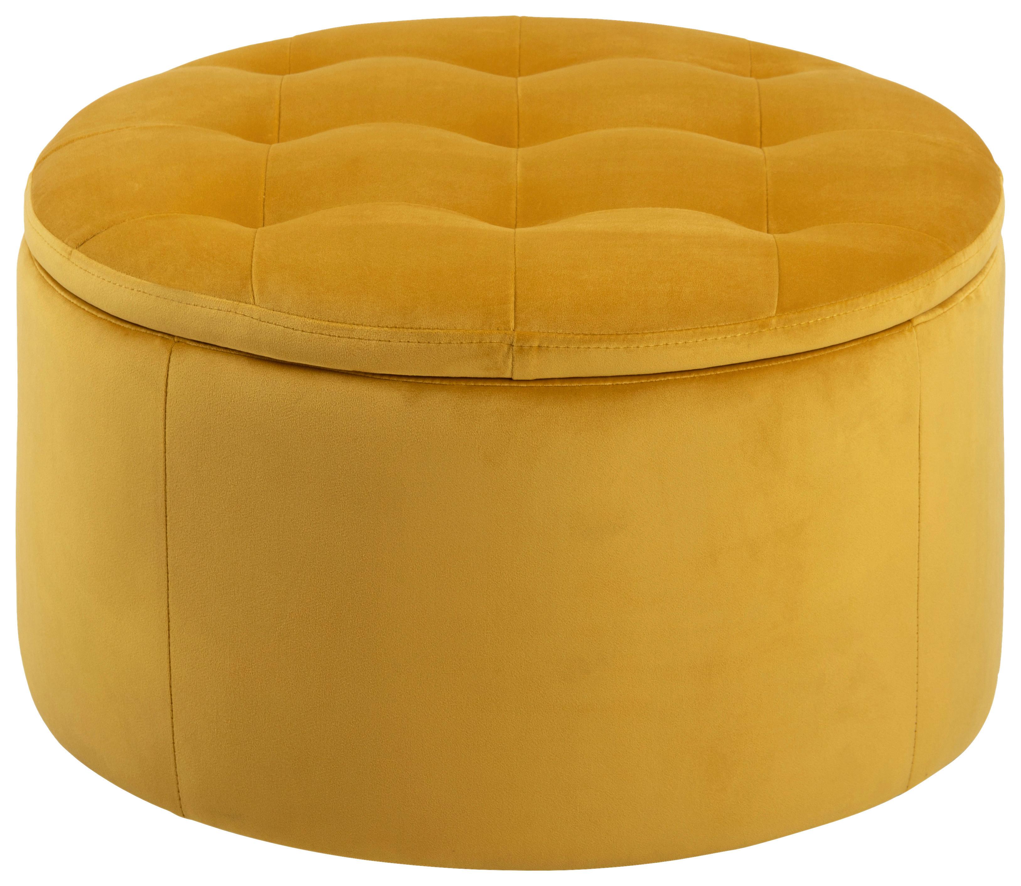 Taburetka Retina Žltá - žltá/biela, Moderný, textil/plast (60/35/60cm) - Livetastic