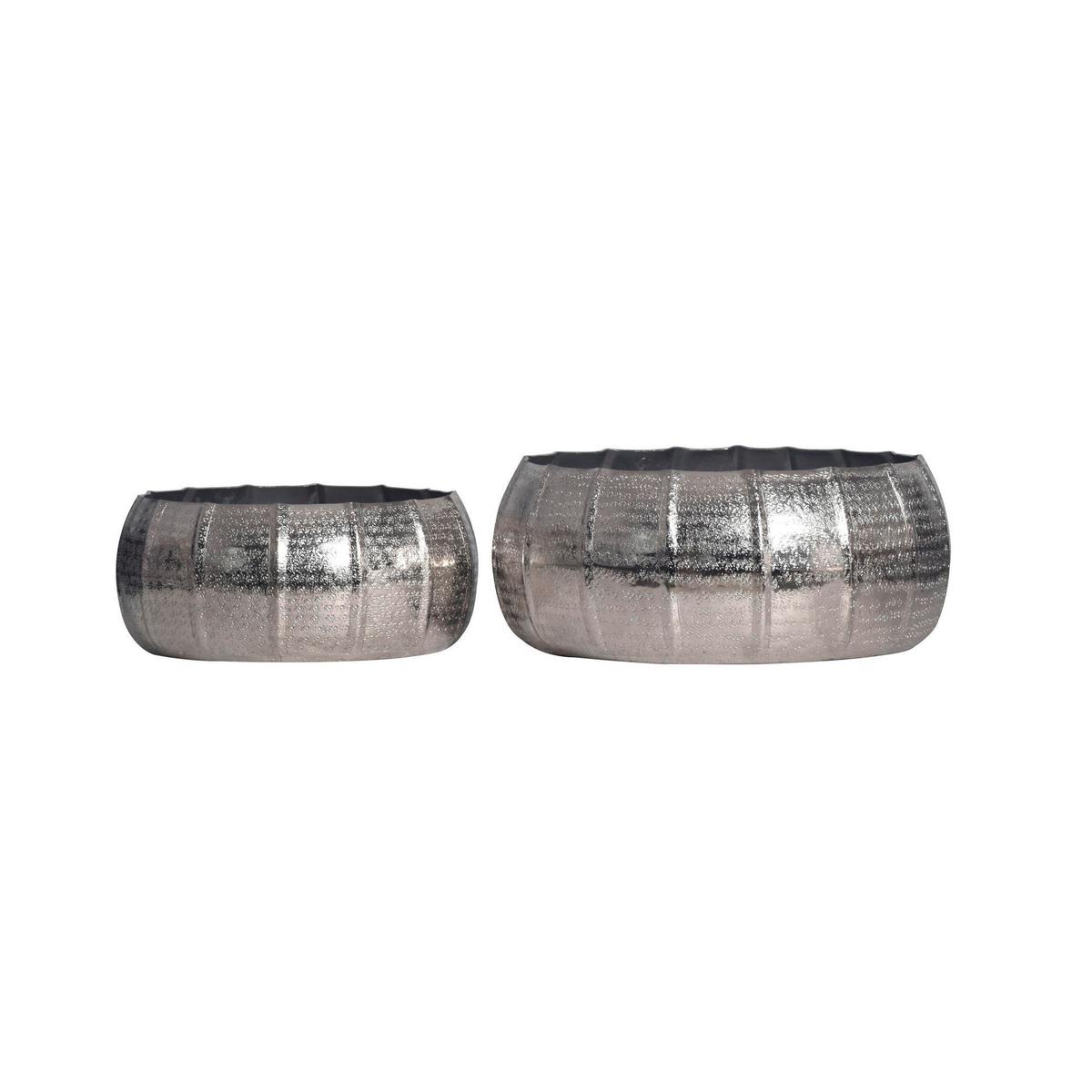Dekovase 2er Set Silberfarben B: 39 cm - Silberfarben, Design, Metall (39/17/39cm) - Livetastic