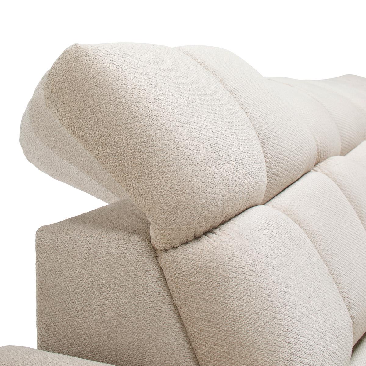 Rohová sedačka TOLLO L, pravá, béžová, elektrický výsuv - čierna/béžová, Modern, drevo/kompozitné drevo (302/217cm) - Premium Living