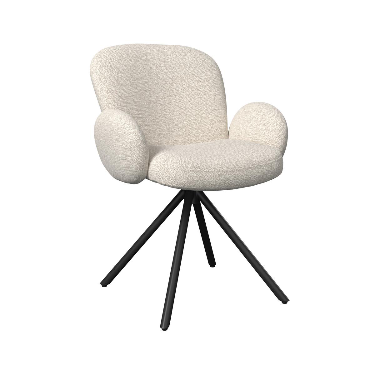 Židle Josea s područkami, krémová - černá/krémová, Moderní, kov/dřevo (64/85/63cm) - Bessagi Home