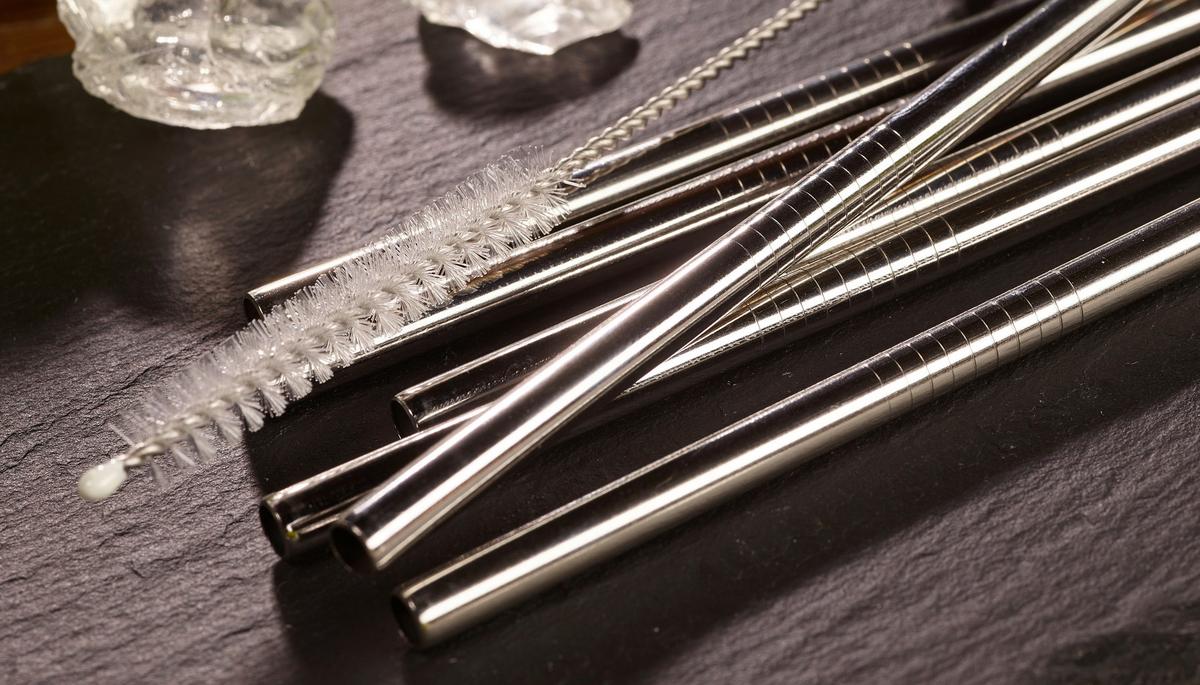 TRINKHALM ECHTWERK EDELSTAHL-TRINKHALME - Silberfarben, Design, Metall (0,6/21,5cm) - Echtwerk