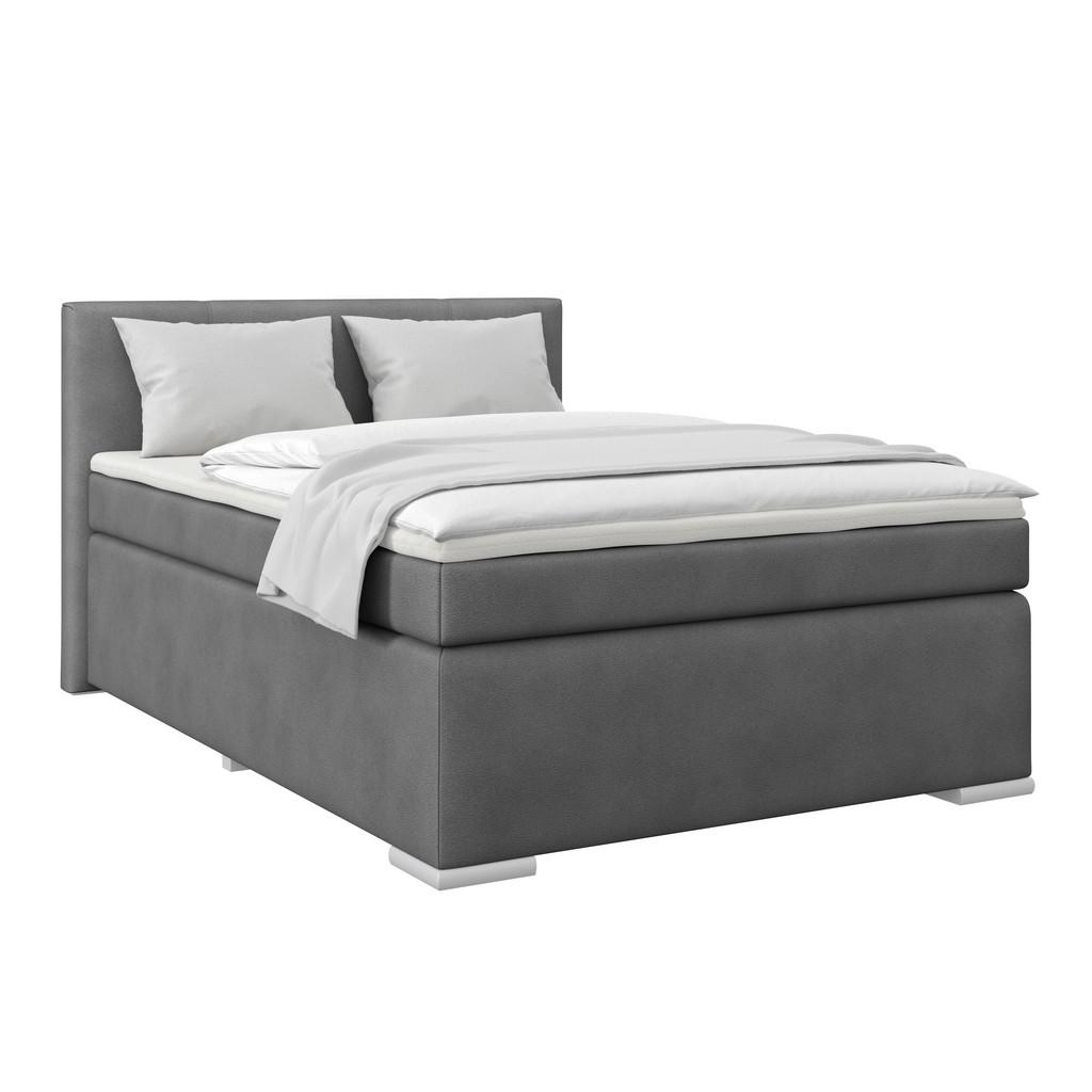 Boxspringbett Mira Boucle dunkelgrau,LF:120x200cm