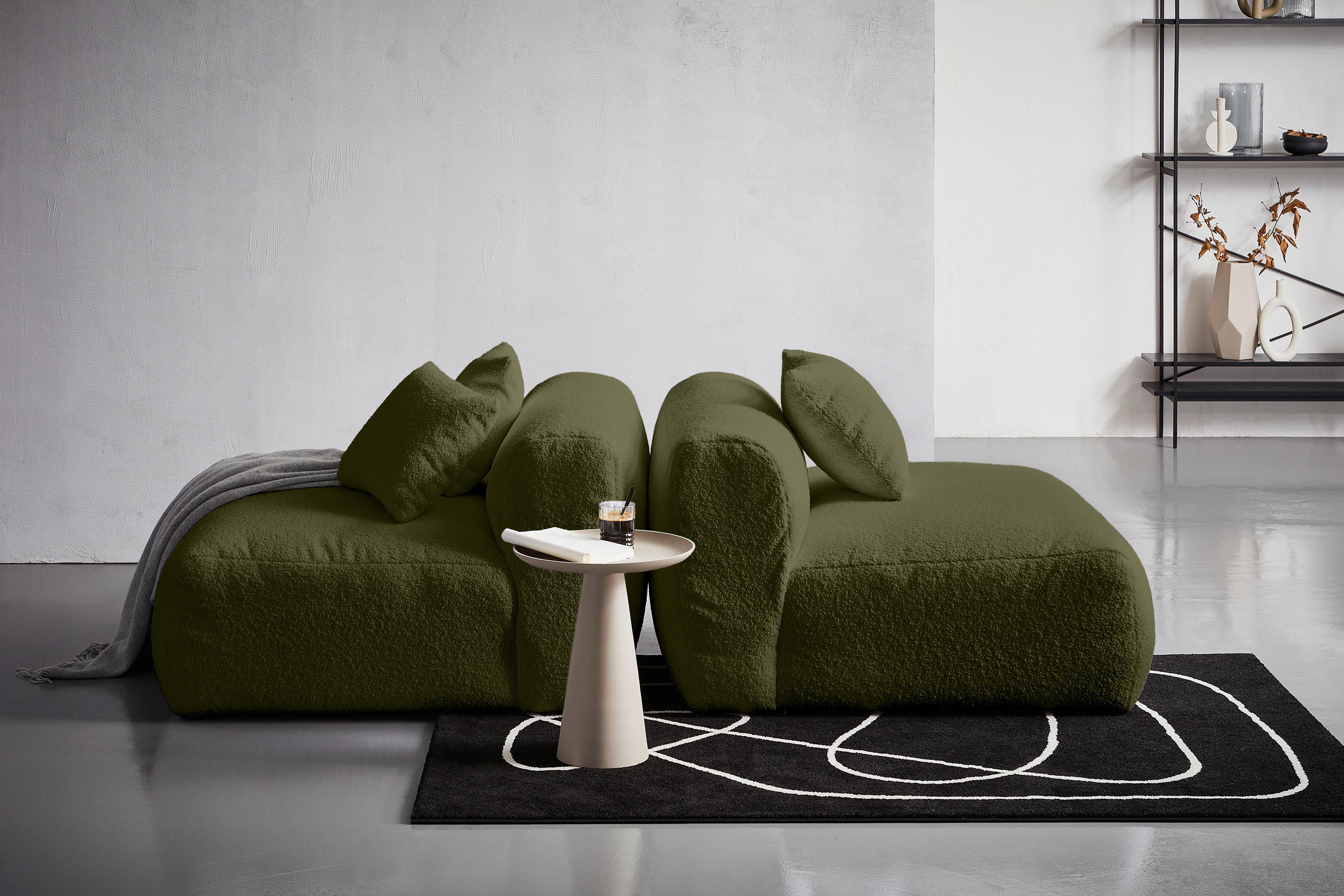 Modul Sofa Bloom 2er Sofa B: 100 Cm Olivgrün - Olivgrün, Trend, Textil (100/70/122cm) - Livetastic