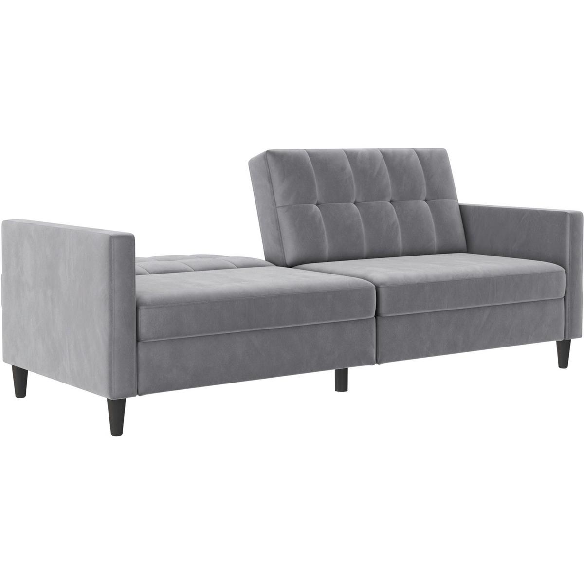 Schlafsofa Hannover Grau, mit Schlaffunktion - Schwarz/Grau, Basics, Textil (203/82/83cm) - Livetastic