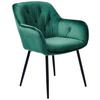 Armlehnstuhl Salerno Samtbezug Grün Gepolstert - Dunkelgrün/Schwarz, MODERN, Textil/Metall (63/87/64cm) - MID.YOU