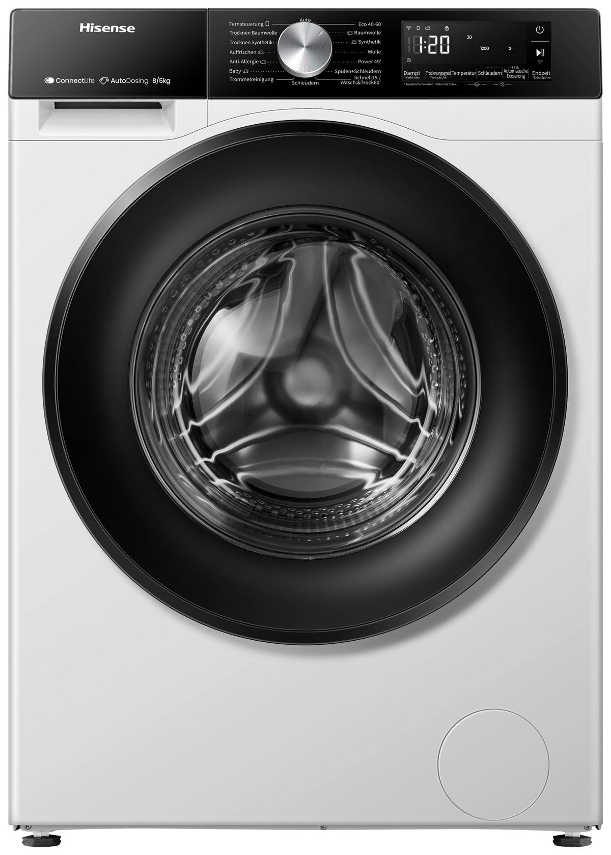 Waschmaschine Wf3s8045bw3 - Schwarz/Weiß, Basics, Glas/Kunststoff (59,5/84,5/51cm) - Hisense