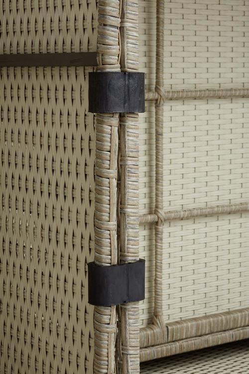 Loungegarnitur 6-Teilig Porto II aus Kunststoff mit Kissen - Hellgrau/Braun, MODERN, Kunststoff/Textil (175cm) - Luca Bessoni