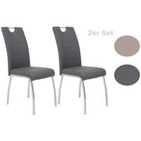 Stuhl-Set Andrea S - Chromfarben/Weiß, MODERN, Textil/Metall (43/100/64cm) - MID.YOU